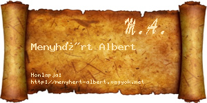 Menyhért Albert névjegykártya