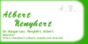albert menyhert business card